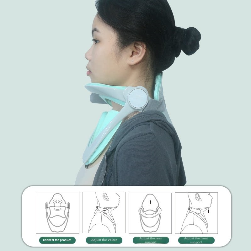 Office Technologies - Ergonomisches Nackentraktionsgerät, Anti-Bogen-Kopfhaltungskorrektor, weiche Halskrause, Nackenstütze
